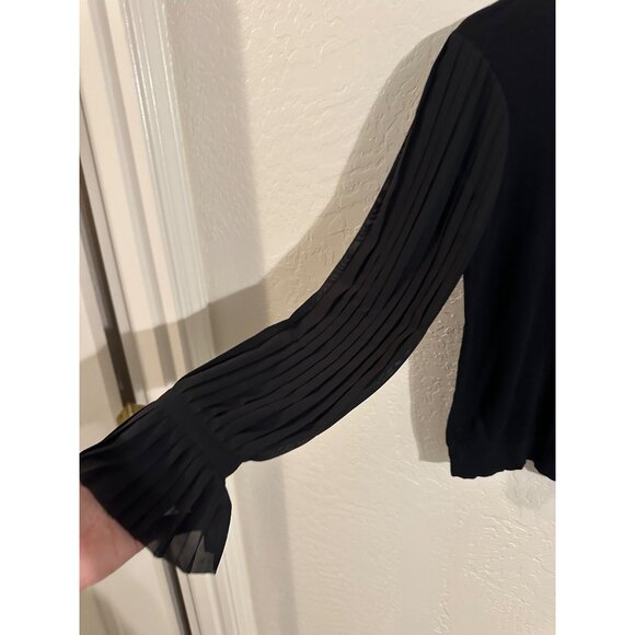 Lauren Ralph Lauren Pleated Georgette Sleeve Top - Picture 5 of 10